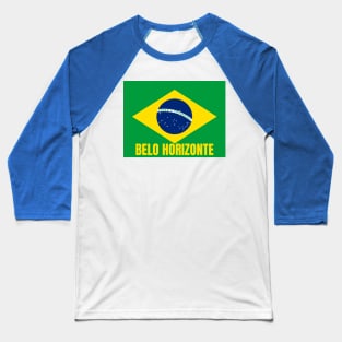 Belo Horizonte City in Brazilian Flag Baseball T-Shirt